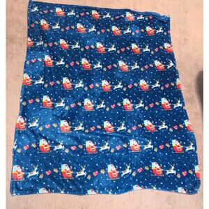 Wondershop at Target Throw Blanket Santa & Reindeer blue 58"x47" 100% Polyester